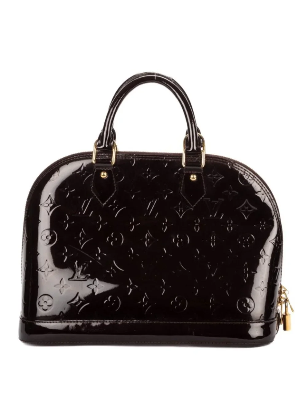 Louis Vuitton Alma Burgundy Amarante Monogram Vernis Handbag